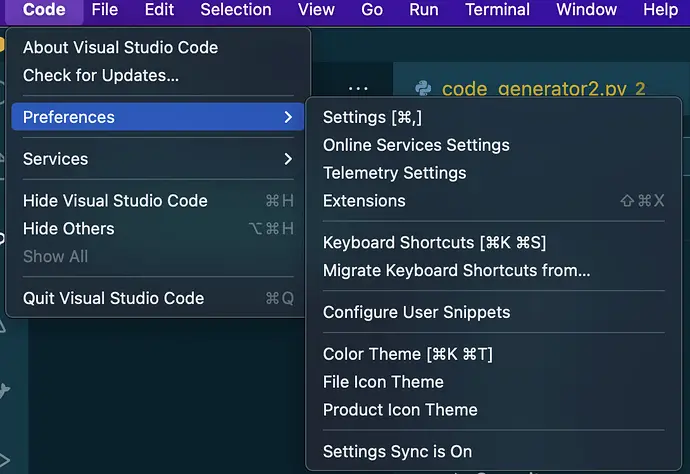 configuración vscode