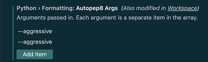 Añadir los argumentos de autopep8