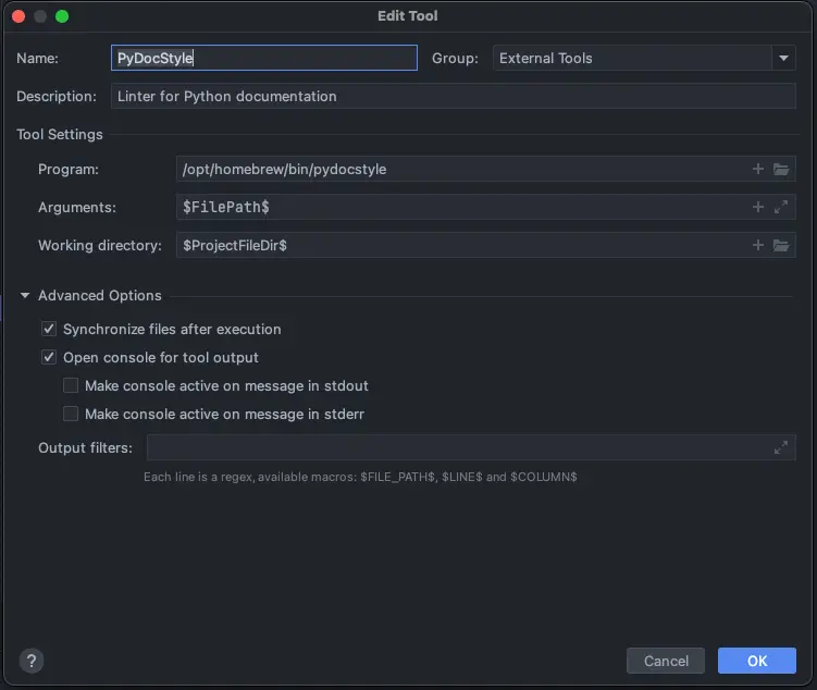 Añadir datos para el linter