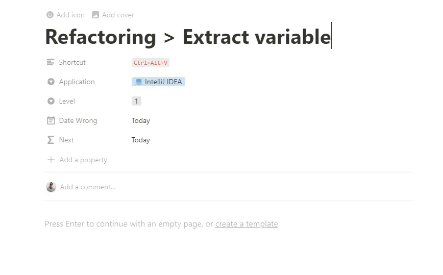 Tabla refactoring extracción de variable
