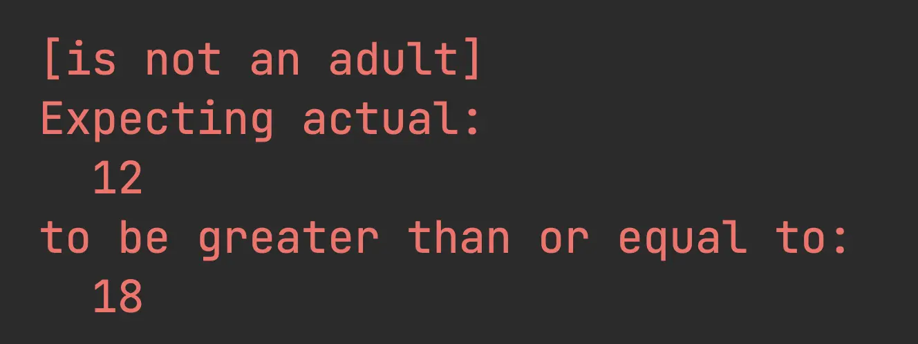 Mensaje de test fallando: “Expect actual: 12, to be greater or equal to: 18”